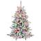 4.5ft. Pre-Lit Flocked Bennington Fir Artificial Christmas Tree, Multicolor Lights